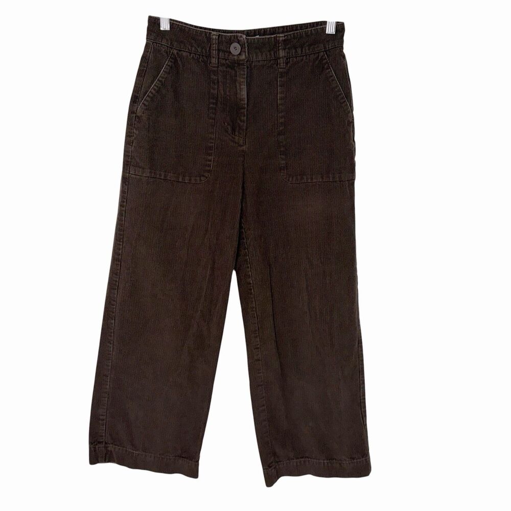 OAK + FORT Utility Pocket Straight Wide Leg Corduroy Crop Pants pt-5572-320-w